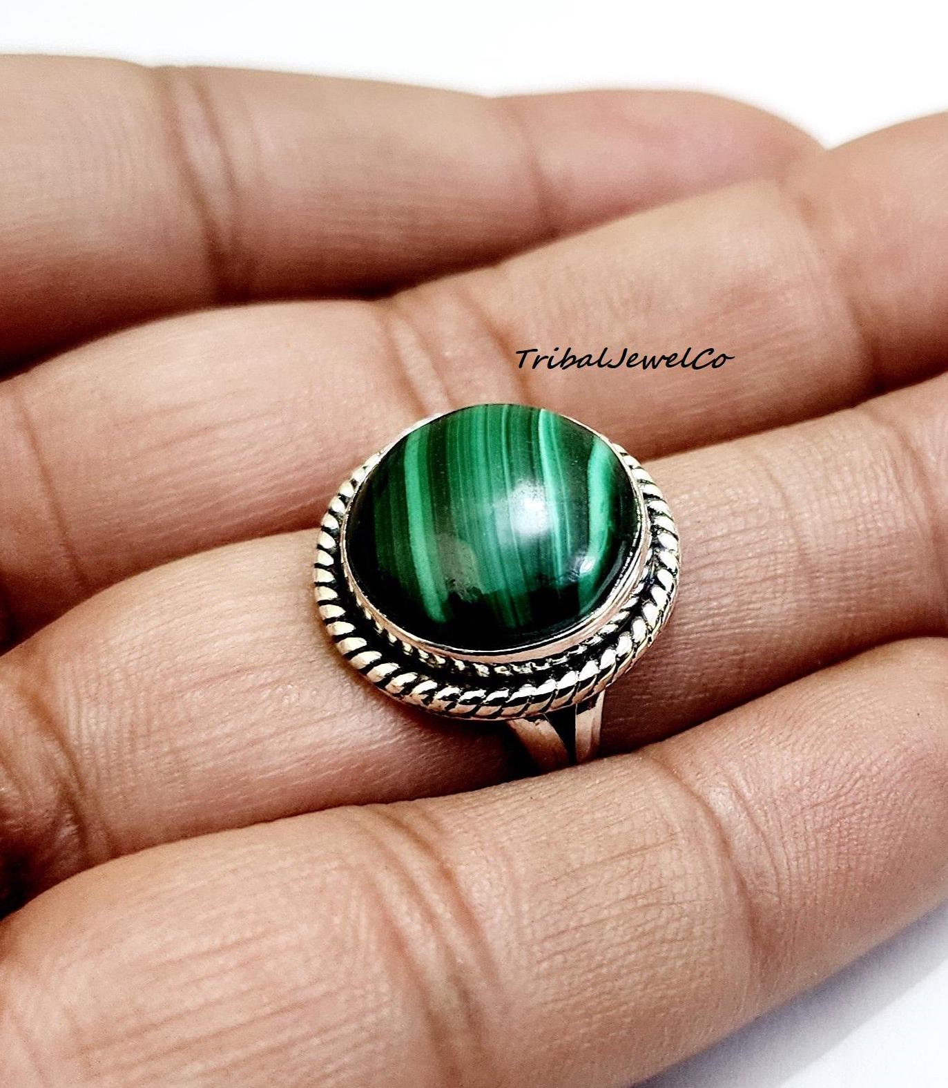 とっておきし新春福袋 Ring, Malachite 925 Women for Ring Silver Silver, Sterling アクセサリー