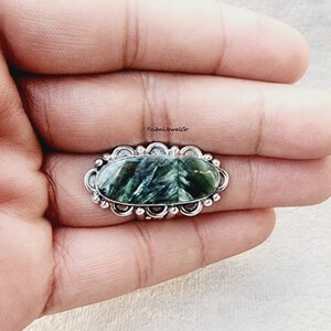 Handmade Seraphinite Gemstone Ring: 925 Sterling Silver Jewelry