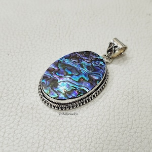 Abalone Pendant, 925 Sterling Silver, Abalone Jewelry, Wedding, Bridesmaid gifts, Gemstone Pendant, Abalone Necklace, Shell Jewelry