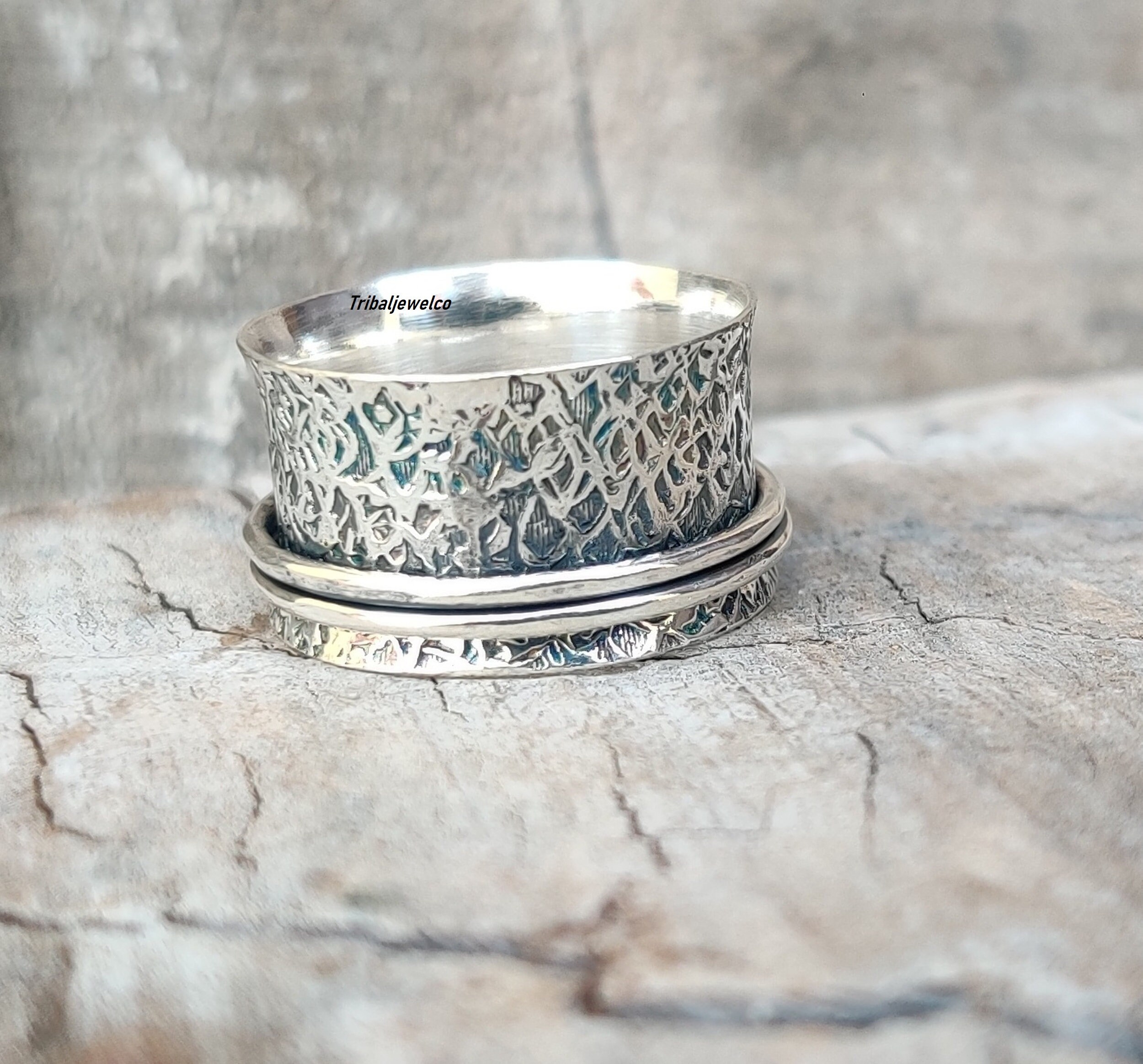 Spinner Ring, 925 Sterling Silver, Friendship Ring, Fidget