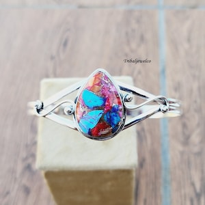 Oyster Turquoise Bangle: 925 Sterling Silver Women&#39;s Jewelry