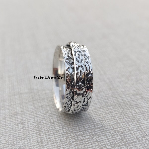 Bague toupie, argent sterling 925, bague d'amitié, toupie agitée, bague en argent faite main, bague toupie, bague de méditation, cadeau pour toutes les occasions