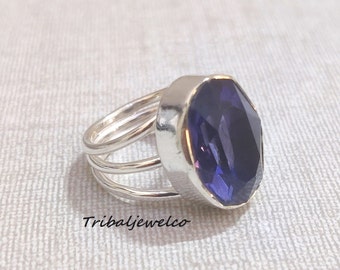 Iolite Statement Ring, 925 Sterling Silver, Gemstone Ring, Women Ring, Gift For Her, Handmade Ring, Health Ring, All Occasion Ring