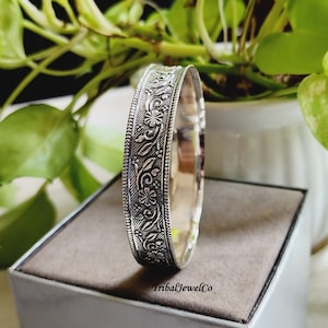 Sterling Silver Bangle Designer Bangle for Women Solid  Silver Bangle 925 Silver Bangle for Her Handmade Bangles for Gift on Christmas