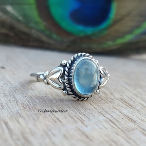 Handmade Aquamarine Sterling Silver Ring: Harmony Jewelry