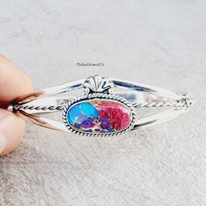 Oyster Turquoise Bangle: 925 Sterling Silver Women&#39;s Jewelry