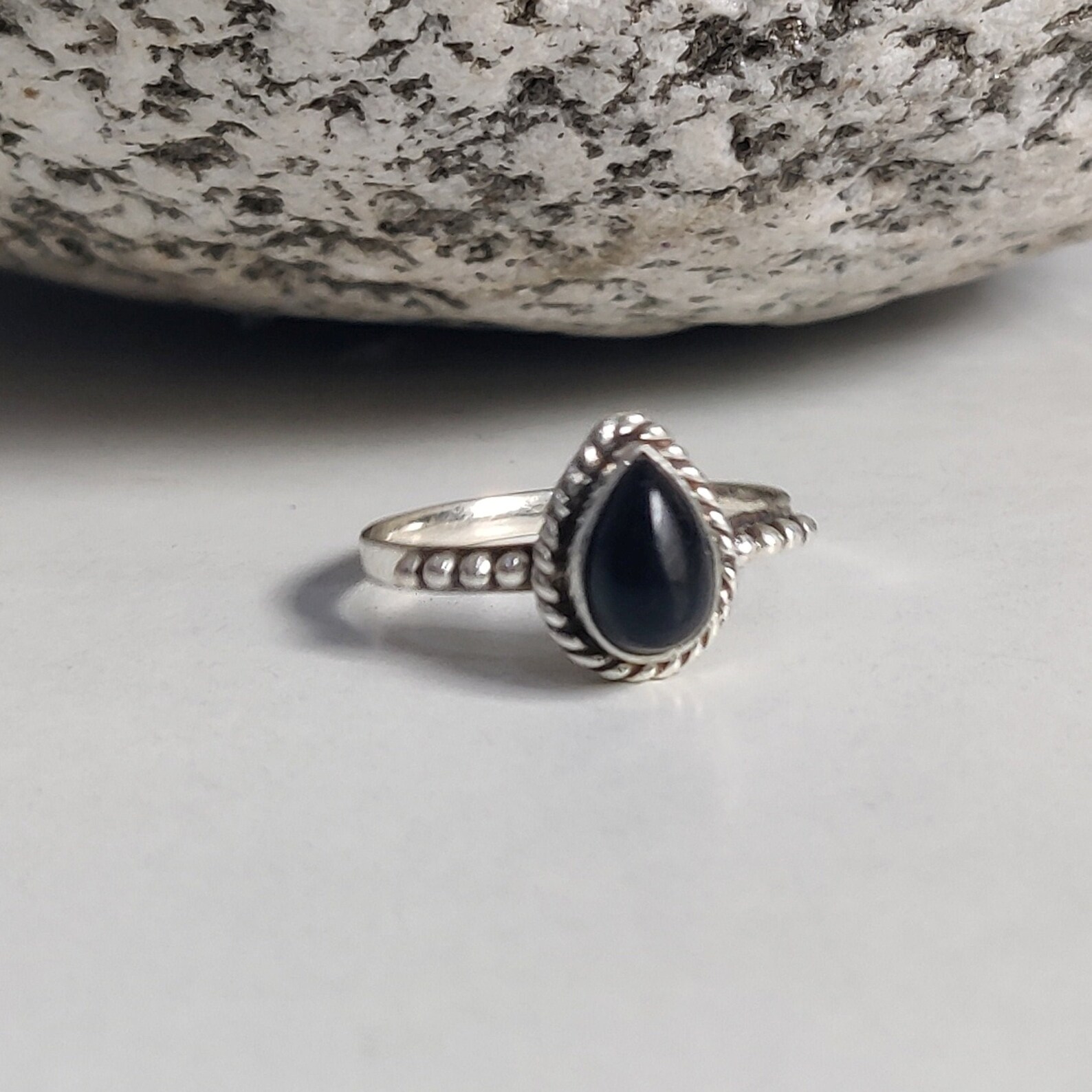 Black Onyx Ring for Women Silver Handmade Ring for Her 925 Etsy
