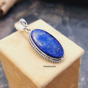 Striking Blue Lapis Lazuli Pendant, 925 Sterling Silver, Bridesmaid Gifts, Women Jewelry, Gift For Her, Handmade Jewelry, Wedding Gifts