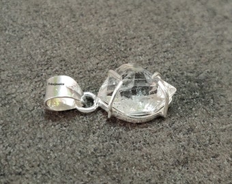 Charm Herkimer Diamant Anhänger, klarer Kristall Anhänger, 925 Sterling Silber, Charm Anhänger, Anhänger neuer Anfang, emotionaler Heiler, Geschenke