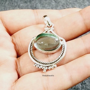 Artisan Handmade Silver Pendant with Exquisite Aquamarne Quartz Gemstone, Gift For Her, Silver Jewelry, Statement Jewelry, Minimalist