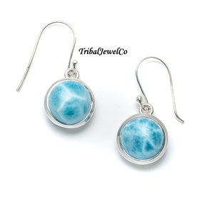 Natural Larimar Earring*925 Silver Ring*Handmade Earring*Gemstone Earring*Dainty Earring*Lovely Earring*Women Jewelry*Designer Jewelry