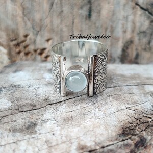 Handmade Aquamarine Gemstone Ring: 925 Sterling Silver Harmony Ring