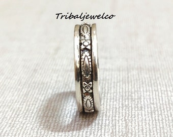 Handmade Sterling Silver Spinner Ring: Tribal Meditation Fidget Ring