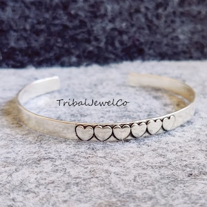 Sterling Silver Bangle, Heart Bangle, Handmade Bangle, Designer Bangle Jewelry, Bangle for Men & Women, Perfect Gift For Her, Jewelry