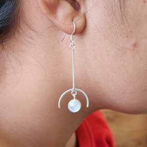 Natural Moonstone Earrings, Handmade Earrings, Silver Earrings, Gemstone Earrings, Handmade Jewelry, Elegant Earring, Gift for Women