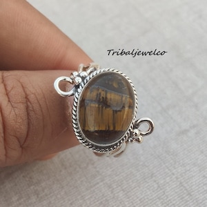 Natural Tiger Eye Ring, Natural Stone Ring, Yellow Tiger Eye Ring, 925 Silver , Handmade Ring, Vintage Ring, Big Gemstone Ring, Gift For Her