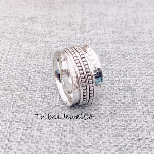 Handmade Spinner Ring, 925 Sterling Silver, Fidget Spinner, Handmade Ring, Minimalist Spinner, Meditation Ring, All Occasion Gift