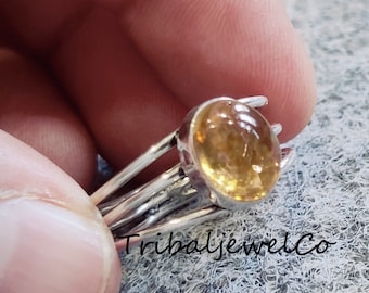 Citrine Ring, 925 Sterling Silver, Friendship Ring, Handmade Ring, Gemstone Ring, Beautiful Ring, Promise Ring, Christmas Gift