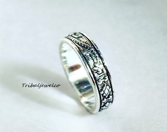 Handmade Sterling Silver Spinner Ring: Minimalist Meditation Jewelry