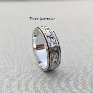 Dolphin Spinner Ring: Handmade 925 Sterling Silver Meditation Fidget Ring