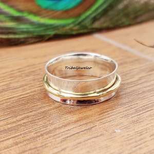 Sterling Silver Spinner Ring: Handmade Tribal Art Worry Ring