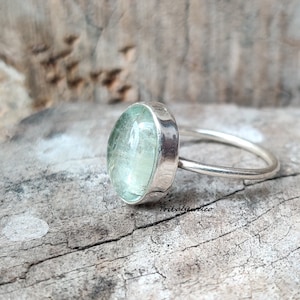 Handmade Aquamarine Gemstone Ring: Sterling Silver 925, Harmony Jewelry