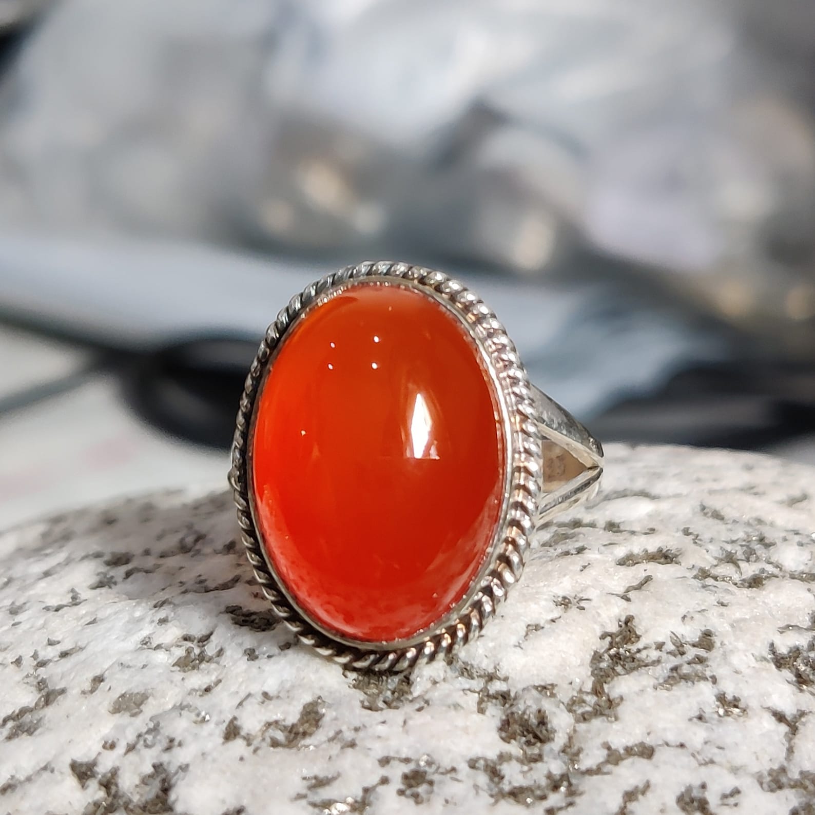 Carnelian Ring Sterling Silver 925 Gemstone Ring Women Etsy