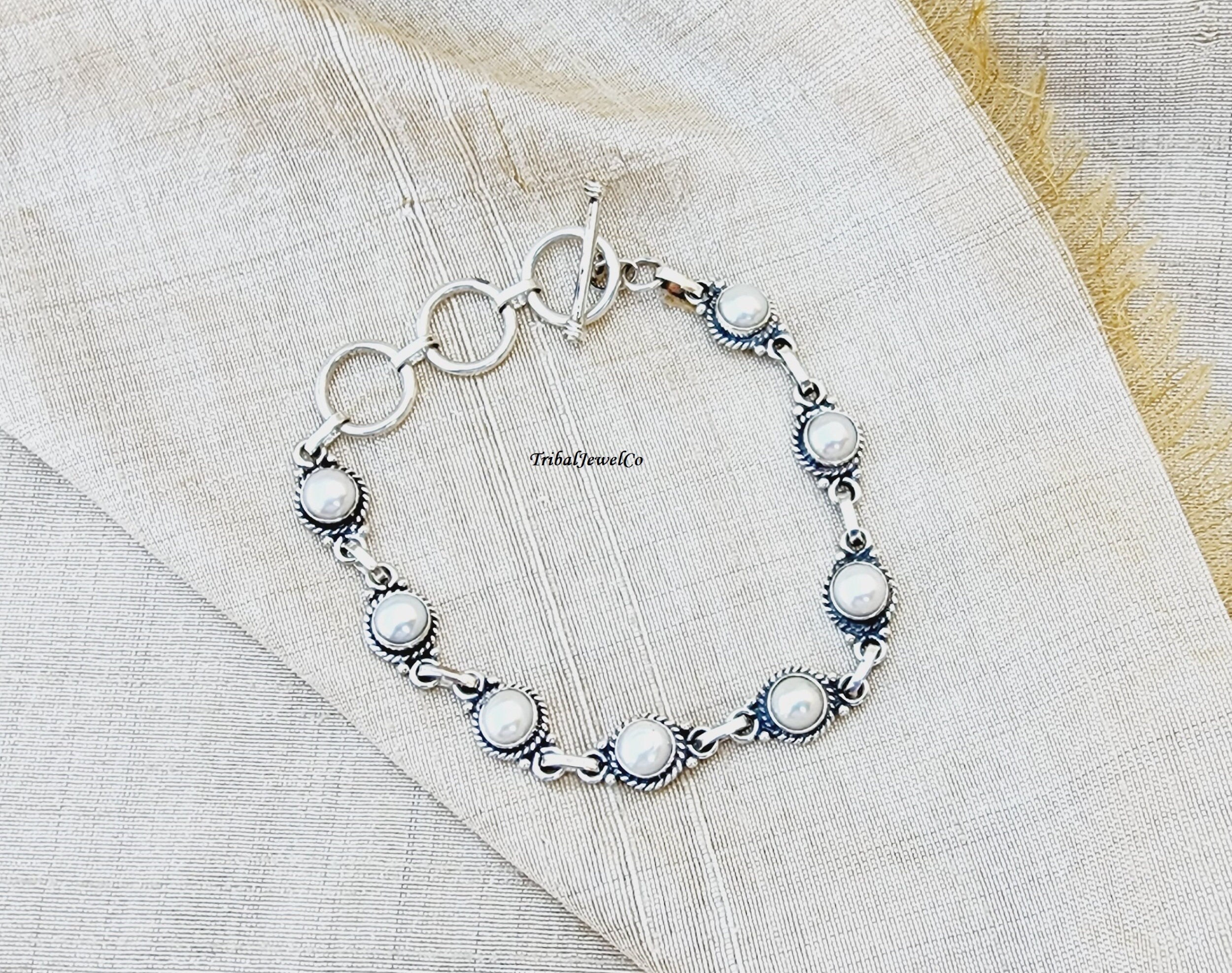 Handmade Sterling Silver Pearl Bracelet, Artisan Jewelry - Etsy