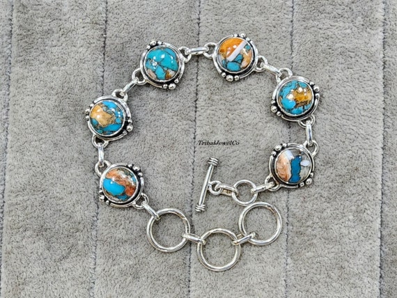 Gemstone Silver Turquoise Sterling Silver Fine Bracelets