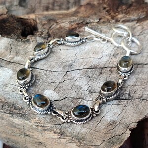 Labradorite Bracelet, 5/7 Stone Size, Bridesmaid Bracelet, Dress Bracelet, Anniversary Gift, Valentine Gift, Christmas Gift, Tribal Art