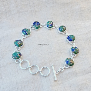 Chrysocolla Lapis Lazuli Bracelet: Tribal Healing Gemstone Jewelry