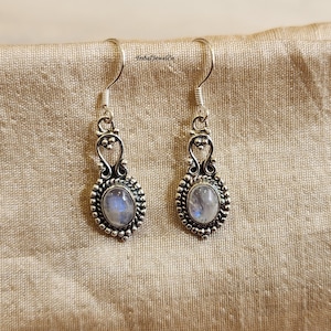 Natural Moonstone Earrings, Handmade Earrings, Silver Earrings, Gemstone Earrings, Handmade Jewelry, Elegant Earring, Gift for Women