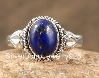 Anillo Lapis Lazuli, Anillo de piedras preciosas, Anillo hecho a mano, Anillo de plata 925, Anillo Lapis azul, Anillo único, Anillo delicado, Regalo para ella, Anillo Lapis