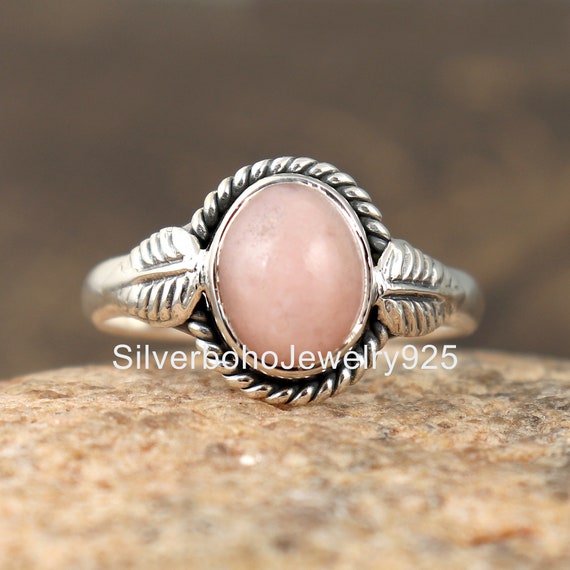 Pink Opal Ring Natural Stone Ring Dainty Ring Opal Gemstone