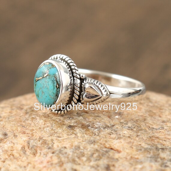 Bague Ancienne Turquoise – Argent Massif 925 – Taille 54 – Art Déco