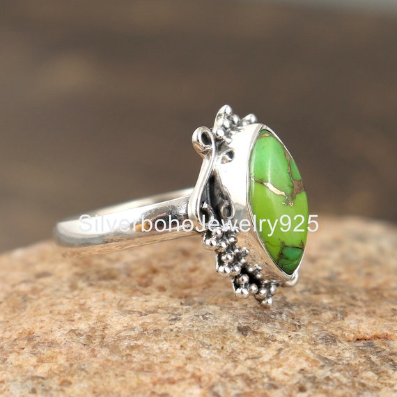 Jolie bague en cuivre vert bague turquoise bague en cuivre avec