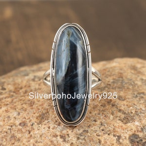 Natural Pietersite Ring , 925 Silver Ring, Long Gemstone Ring, Gift For Her, Handmade Ring, Big Gemstone Ring, Dainty Ring, Boho Ring