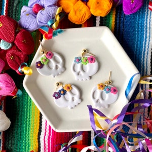 Fiesta Earrings, Spring Earrings, Clay Earrings, Cute Earrings, Gold Hoops, Colorful Earrings, Statement Earrings, Skull Earrings, Studs