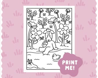 Spring Coloring Page Digital Download