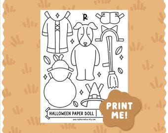 Halloween Paper Doll Digital Download