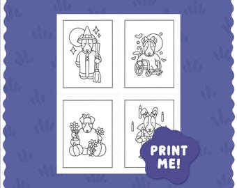 Halloween Character Card Printable Digital Download