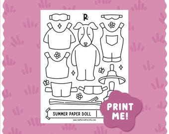 Summer Paper Doll Digital Download