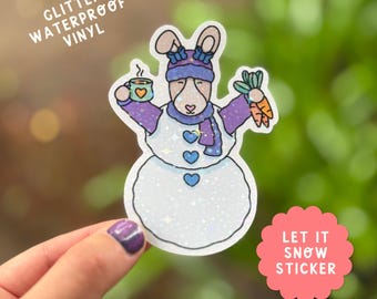 Let it Snow Glitter Vinyl Sticker