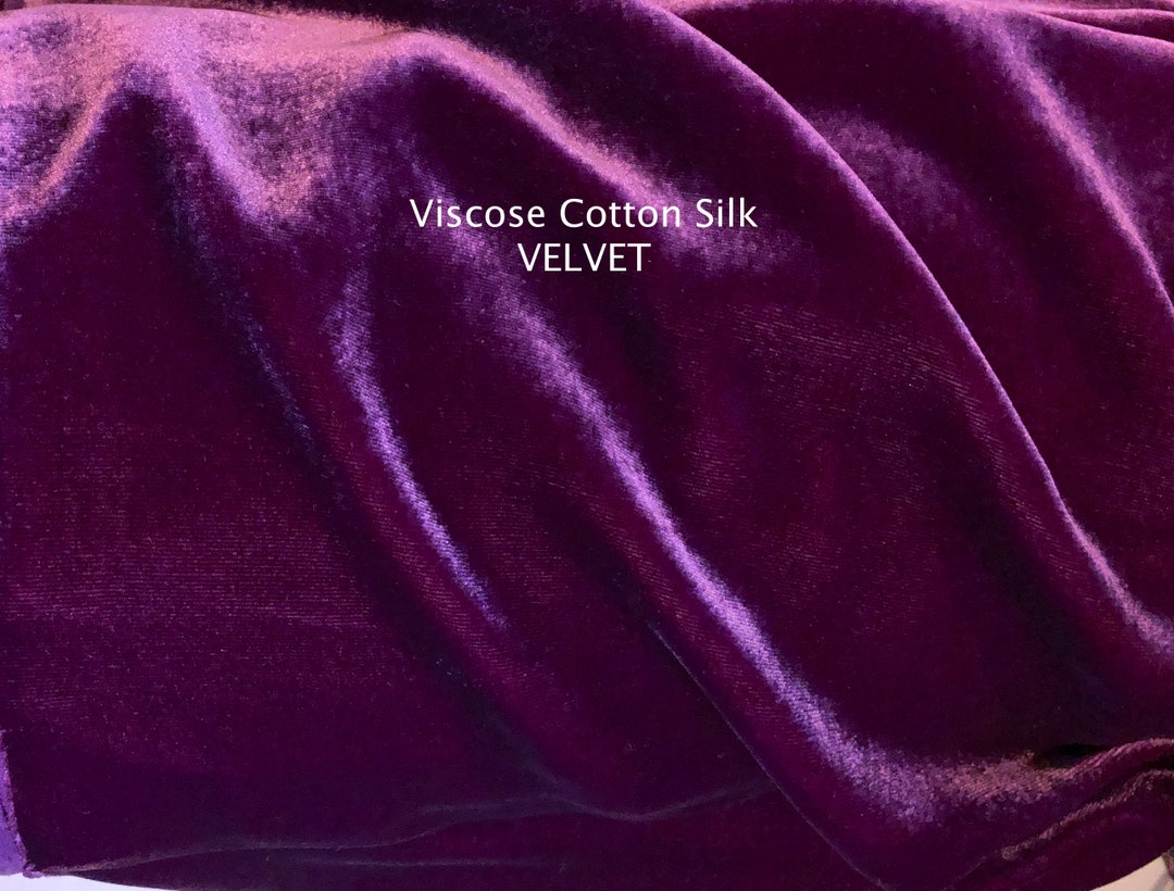 Royal Purple Velvet Fabric Silk Cotton Viscose Blend Suiting Etsy