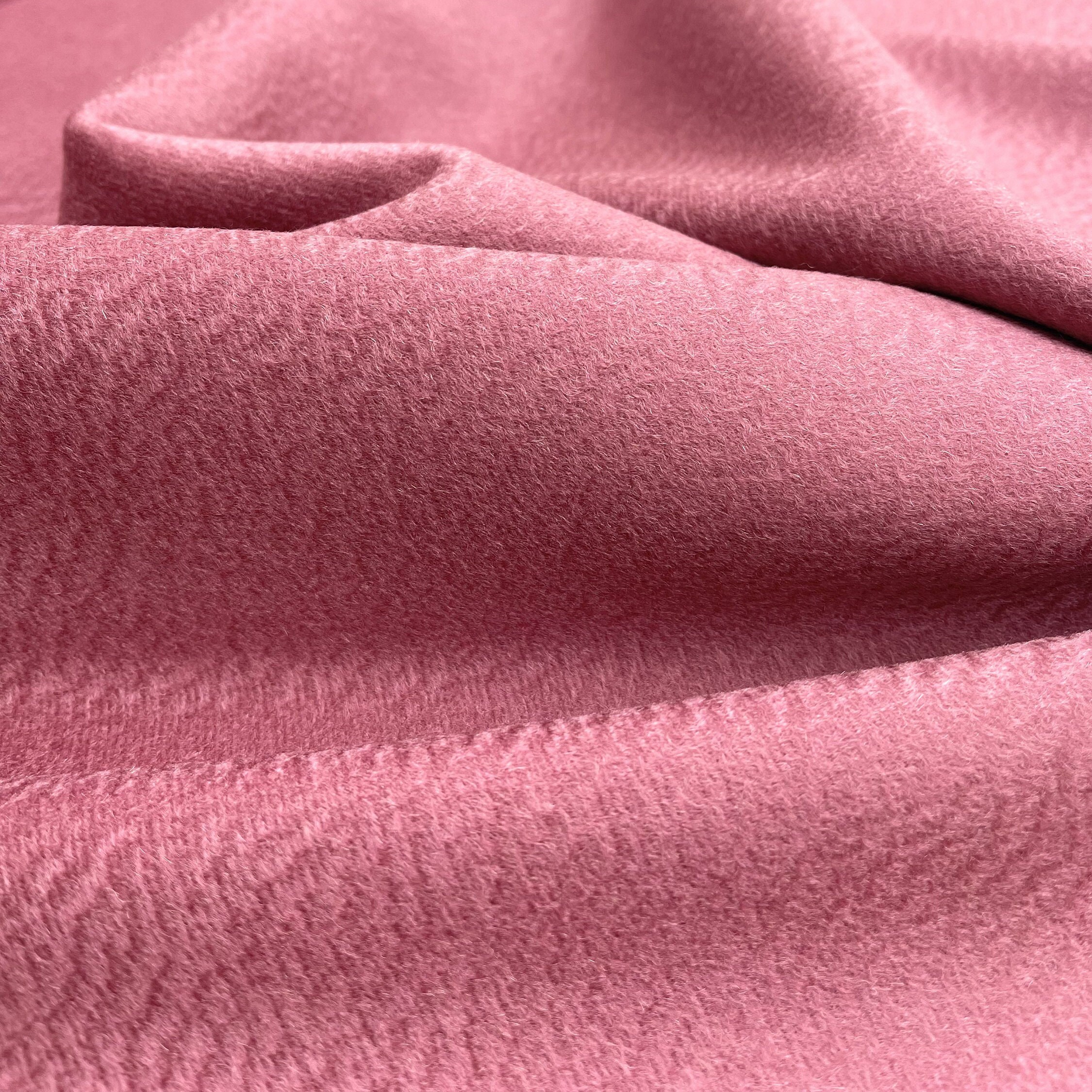 CASHMERE Wool Coating Fabric PINK Mauve Zibellino Made in Etsy Canada
