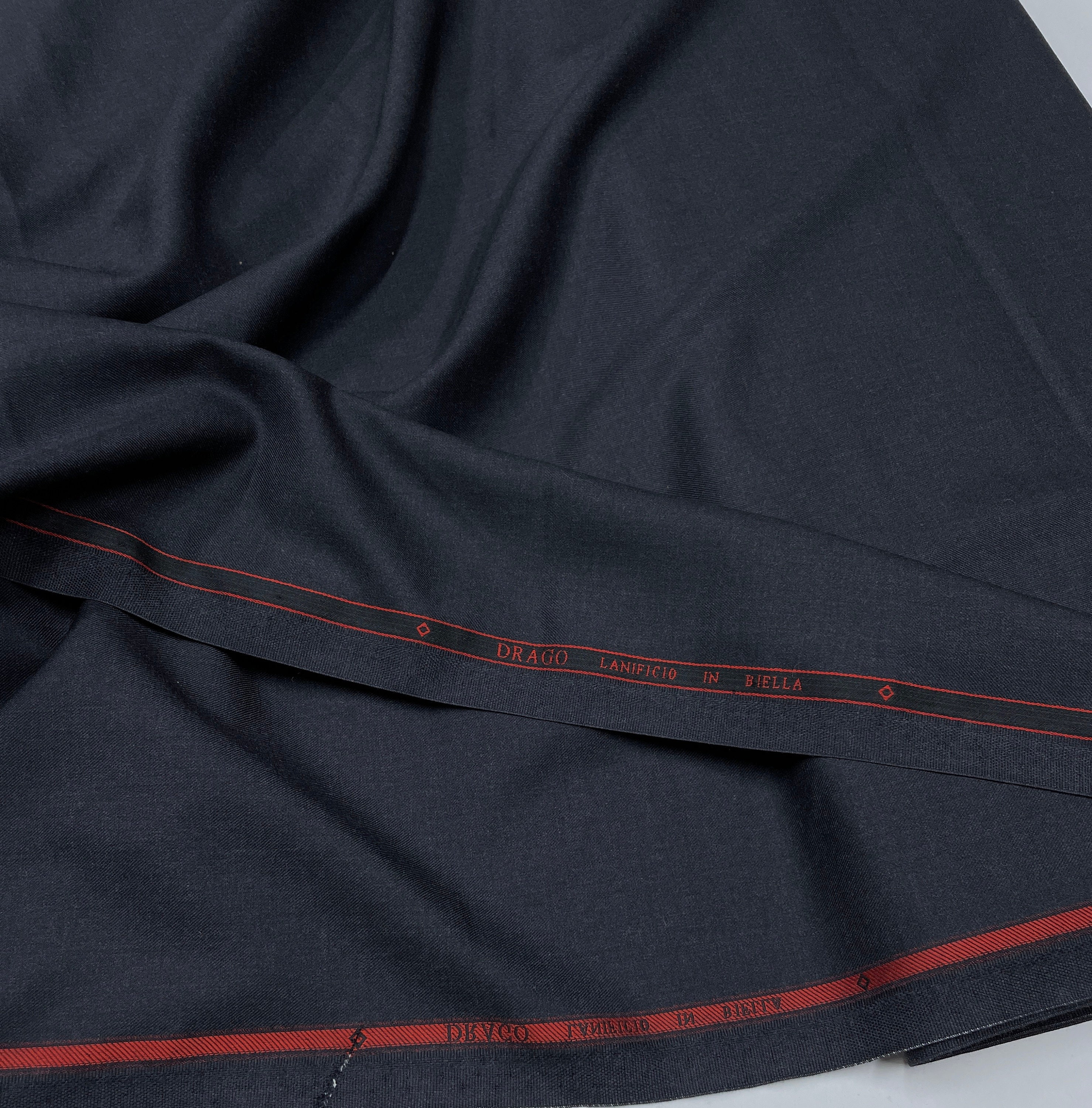Premium Australian Merino Wool Blended Colour Plain Pants Fabric Black