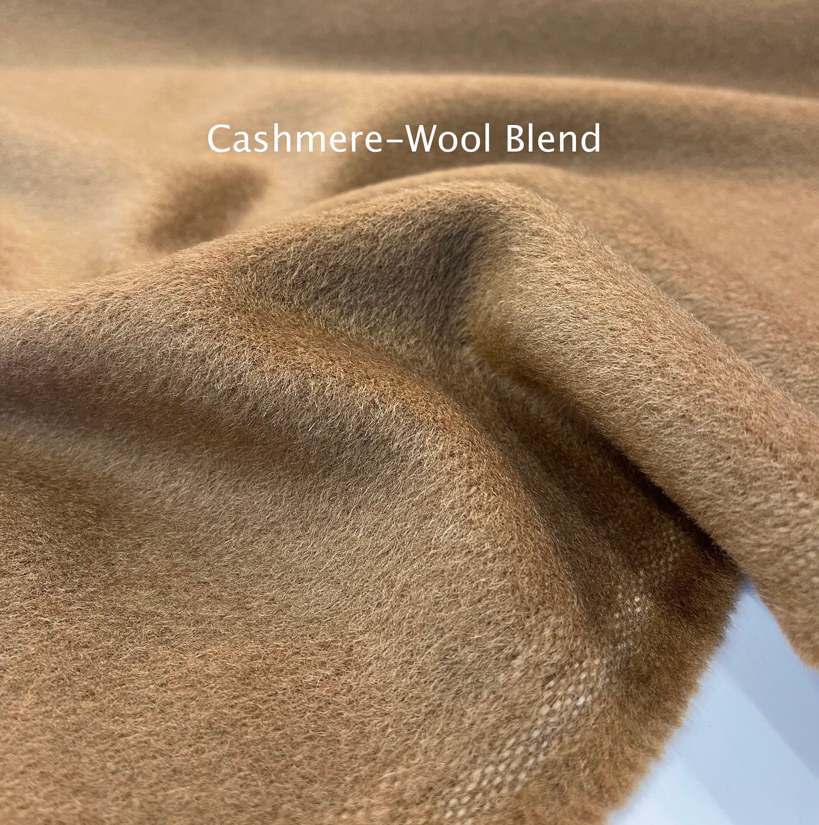 Camel Brown CASHMERE Fabric Wool Blend Sand Beige Coating - Etsy