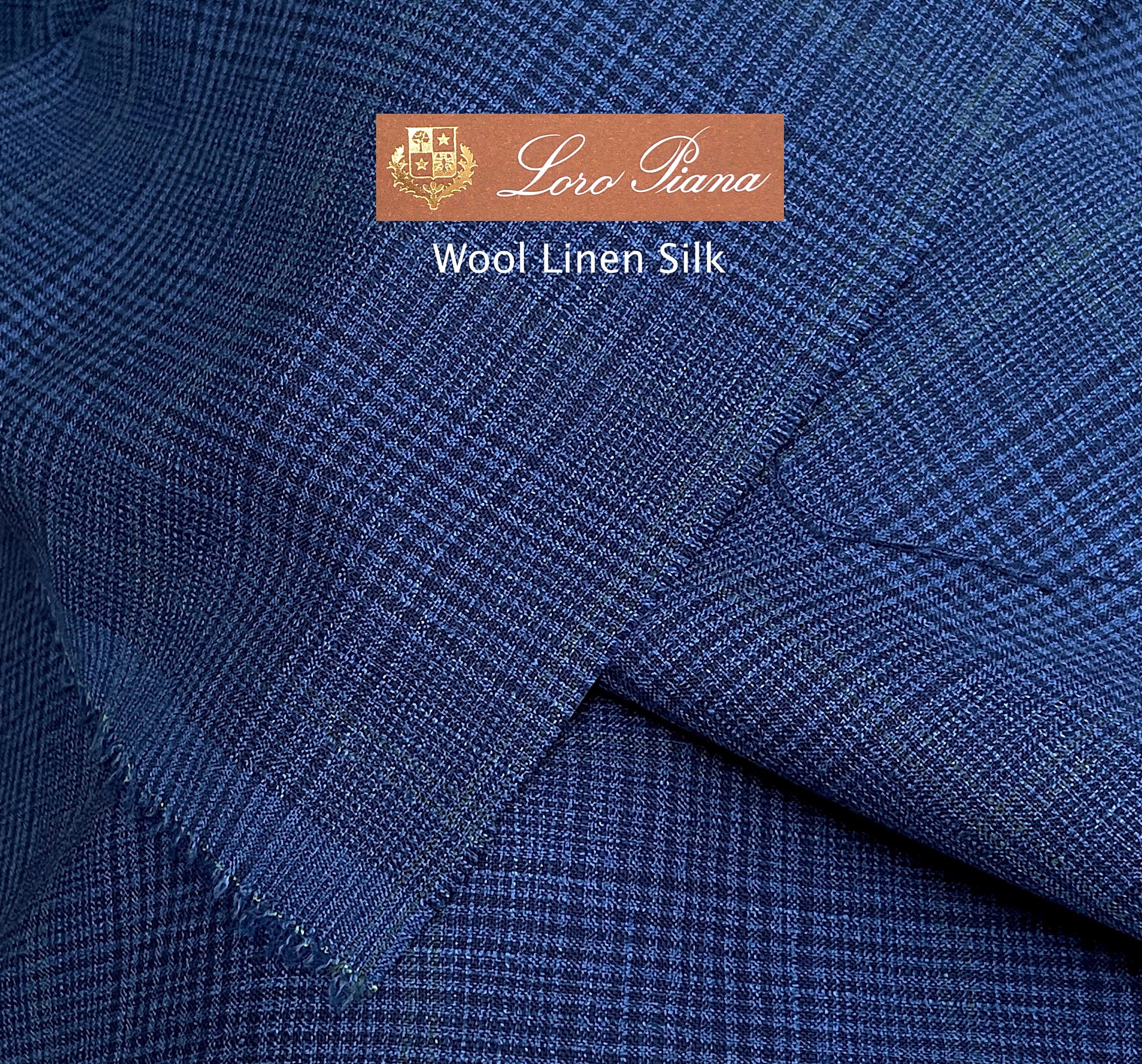 LORO PIANA Plaid Stof NAVY Blue Wol-Zijde-Linnen Pak - Etsy Nederland