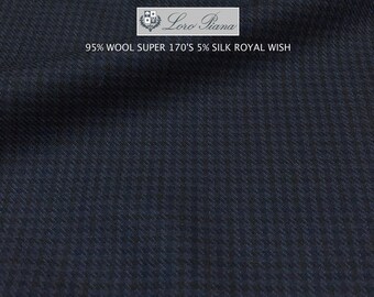 MARINEBLAUEr Woll & Kid Barberis Anzugstoff, Kleid, für Anzug, Vitale gewebt 2,60 in Mohair Jacke, Blazer, Italien, Canonico, Meter