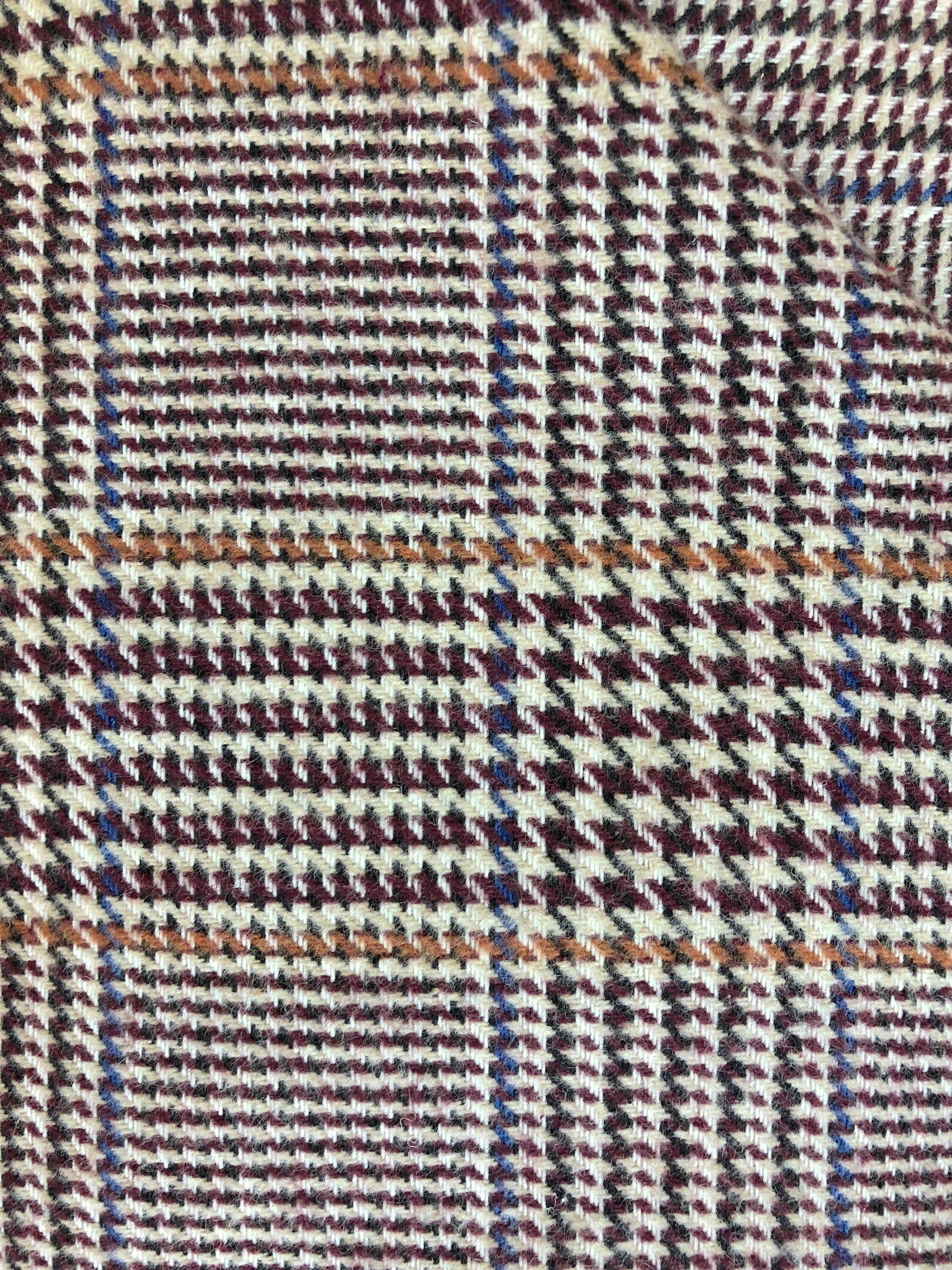 Prince Nolan Designer Imported Italian Wool Plaid Tartan Woven Brown Fabric  by the yard